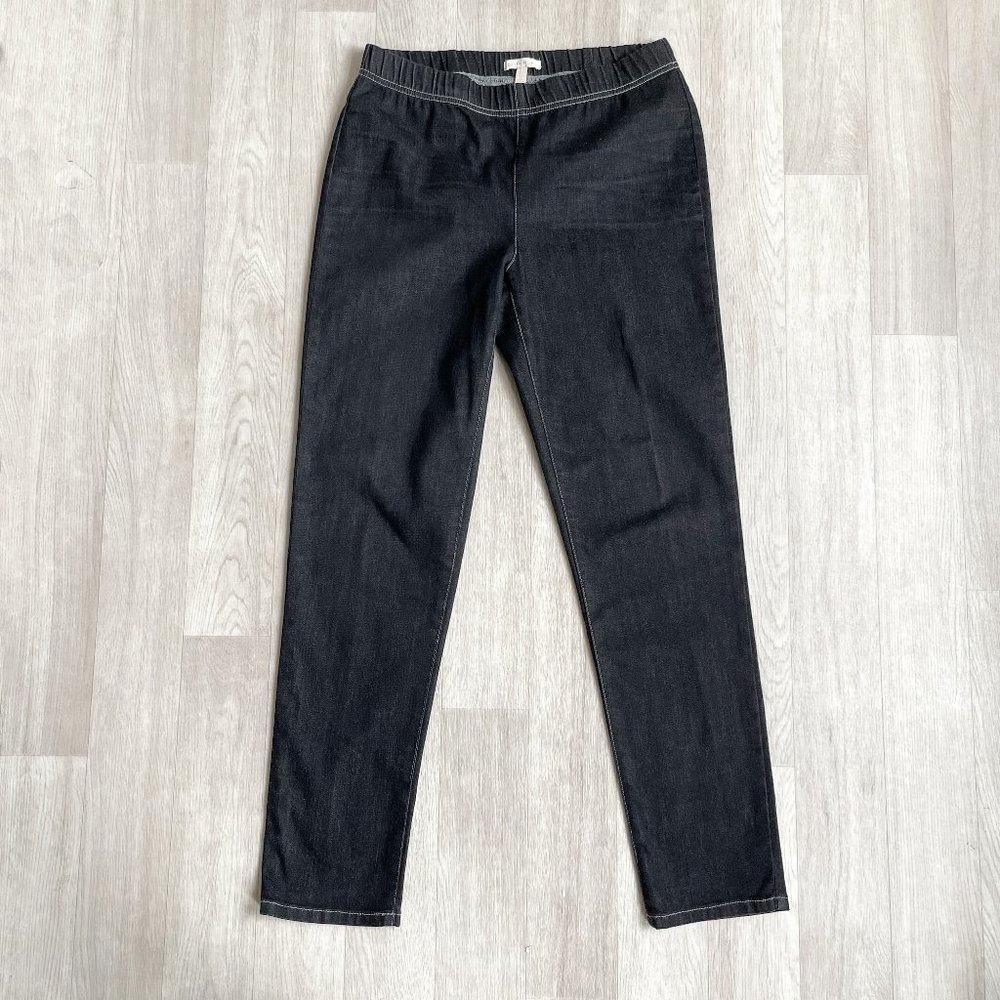 Eileen Fisher Soft Stretch Denim Slim Pant Organic Cotton Vintage Black Small